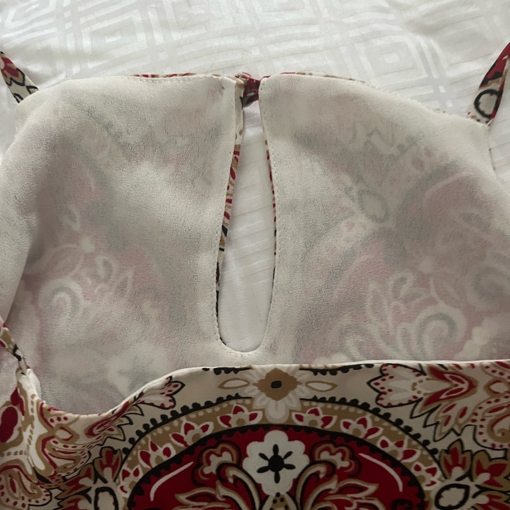 INC International Concepts Red and White Floral Blouse - Picture 4 of 8